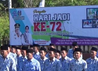 Peringati Hari Jadi Ke 72 Provinsi Jawa Timurr, Wabup Pamekasan Jadi Irup Upacara